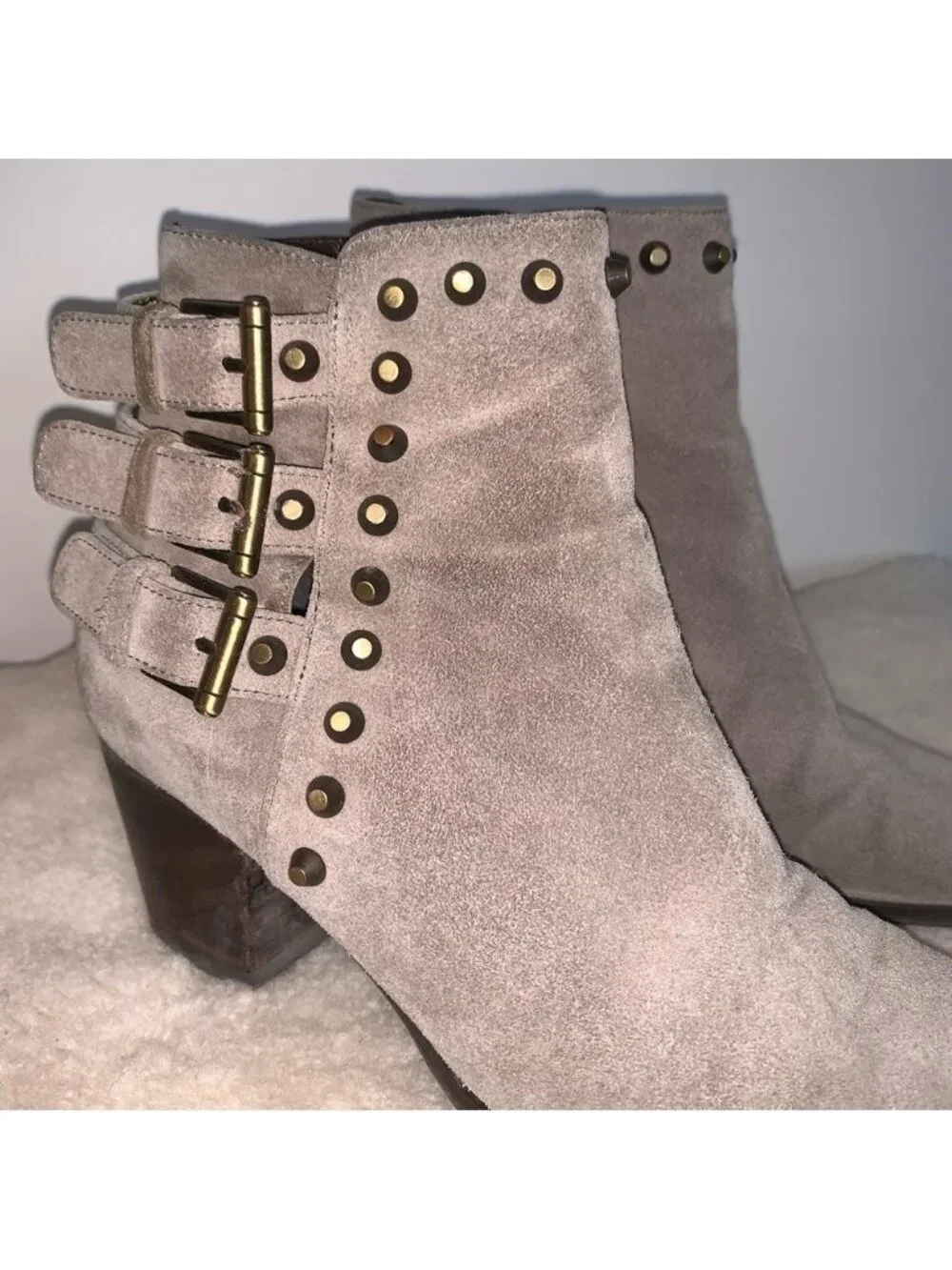 Stuart Weitzman Kickstart Studded Suede Ankle Boot 6